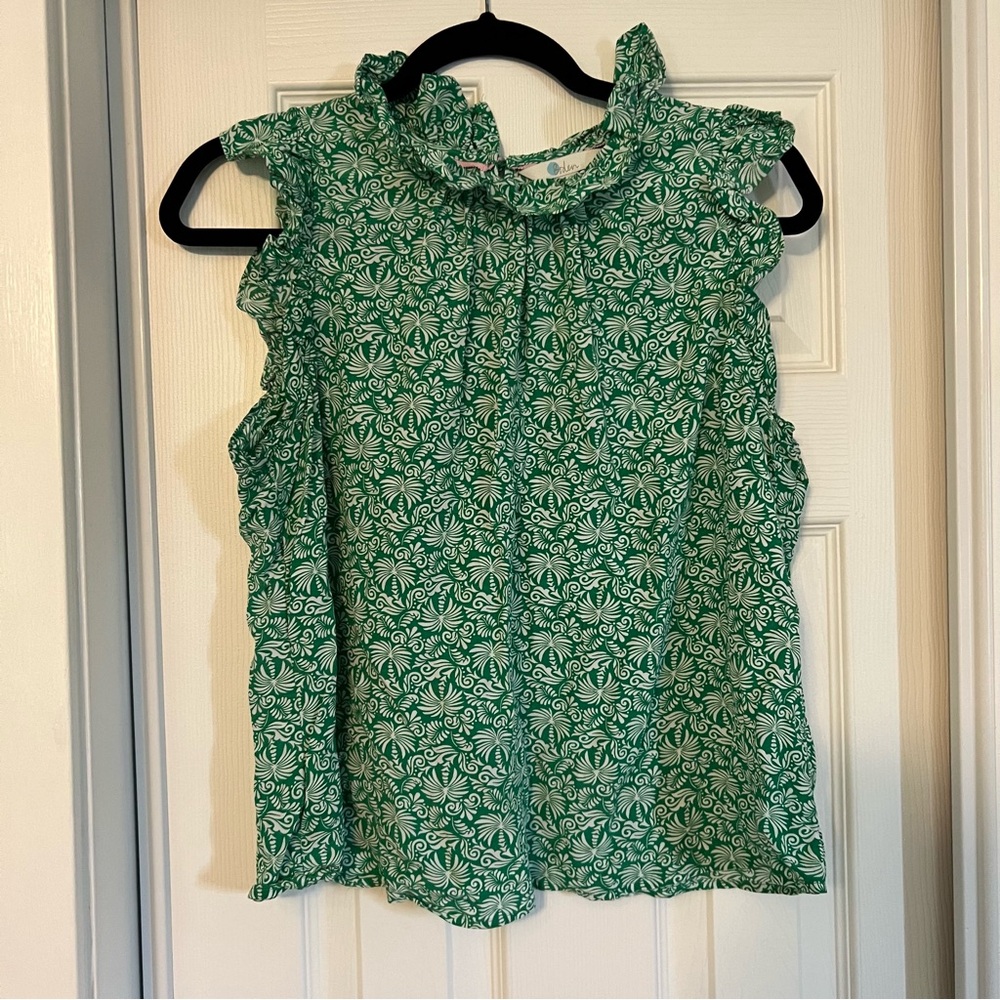 Boden Green Floral Tank Blouse